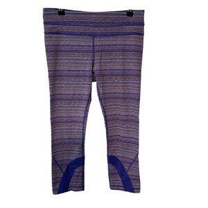 LULULEMON Inspire Tight Space Dye Twist Iris Flower Pink Shell Crop Leggings 8